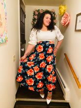 Load image into Gallery viewer, Navy Rose Maxi Skirt
