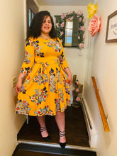 Load image into Gallery viewer, Mustard Floral Dress
