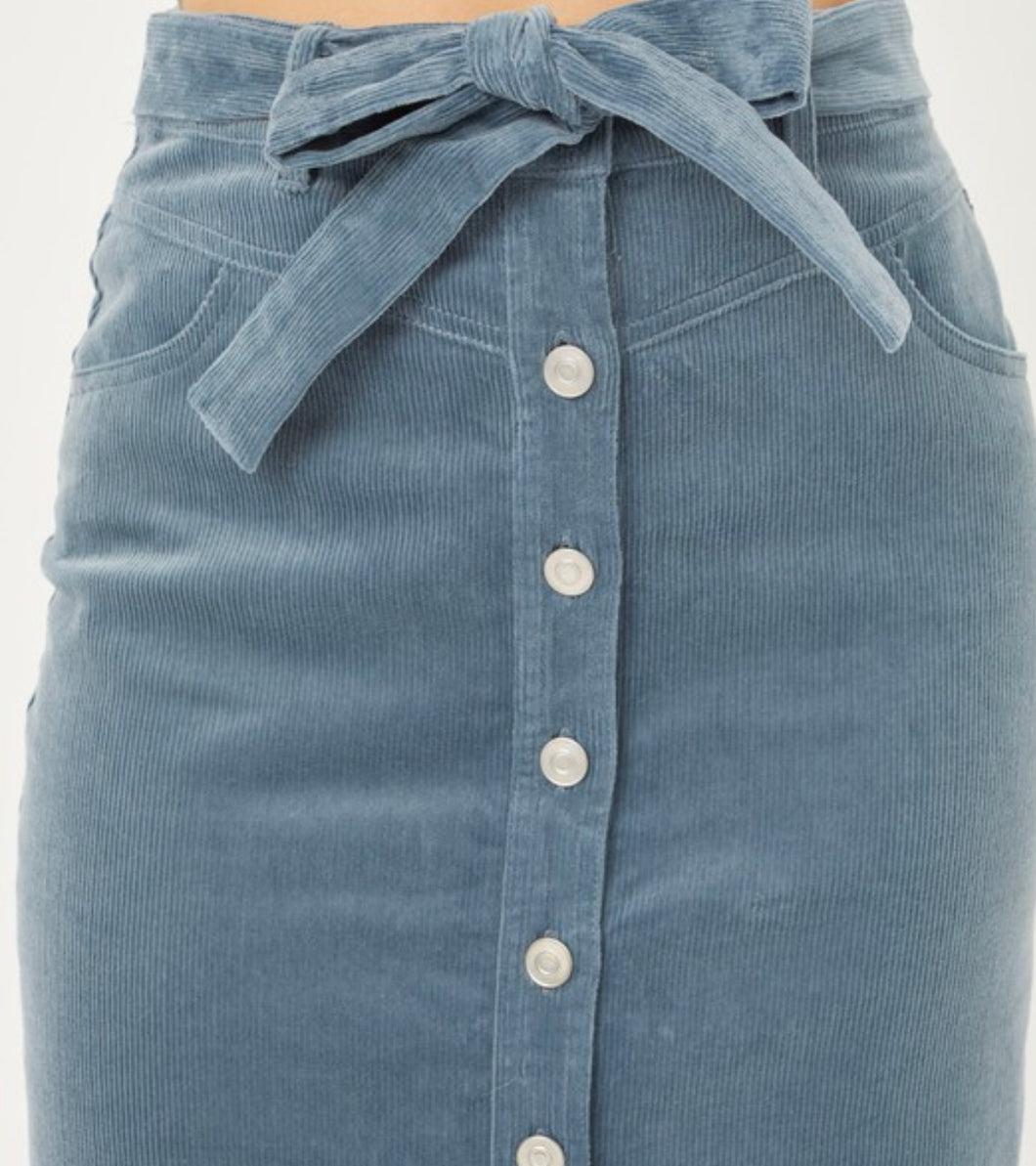 Blue Corduroy Skirt