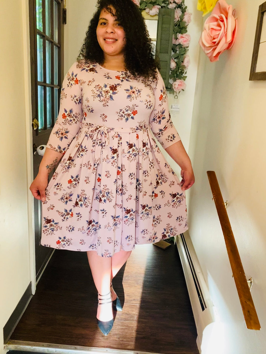 Lilac Midi floral dress