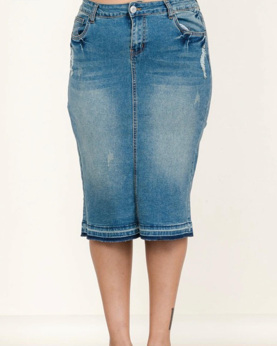 Denim Vintage Pencil Skirt