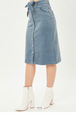 Load image into Gallery viewer, Blue Corduroy Skirt
